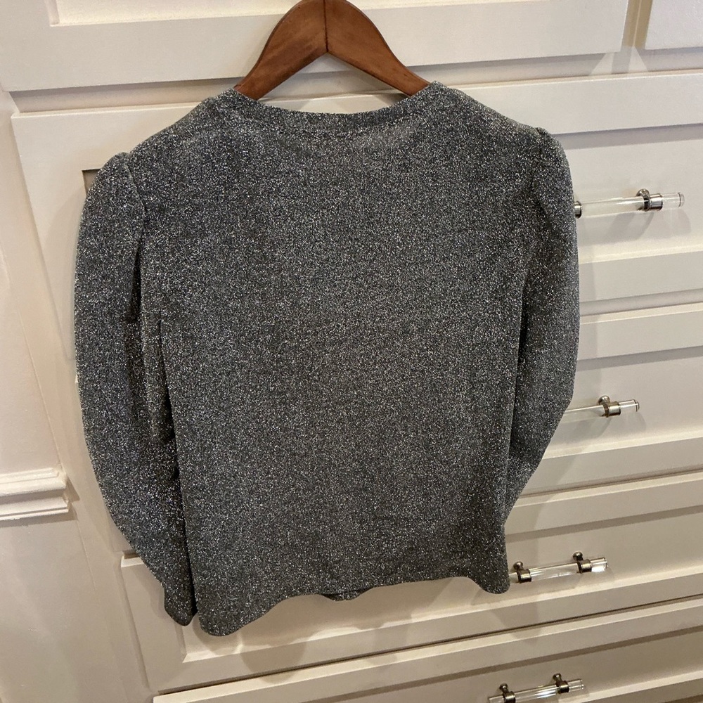 Rebecca Taylor Shimmering Gray/silver Ruched Blouse - Picture 5 of 6